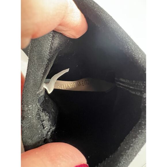 Stuart Weitzman Skyhigh Platform Boot Black Suede Heels Women’s Size 11 READ - Picture 11 of 11